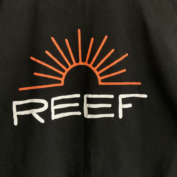 Reef Mens Basic Crew Neck Tee Shirt 100 Percent Cotton Black size Medium - Picture 1 of 9